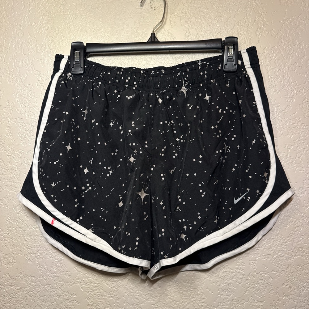 Nike Women's Black and White Star Pattern Shorts